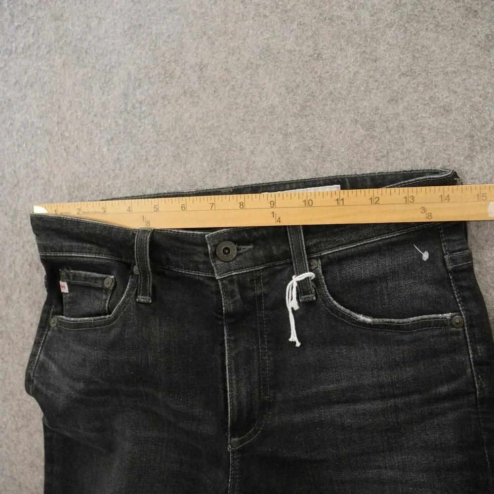 New AG Adriano Goldschmied High Waist Black Distressed Denim Shorts